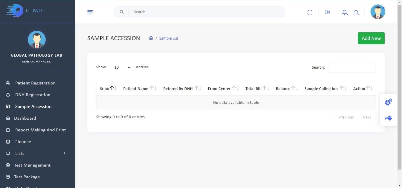 Sample Accession